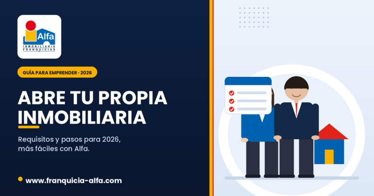 Dos agentes inmobiliarios abriendo su propia inmobiliaria en España con Alfa Inmobiliaria en 2026
