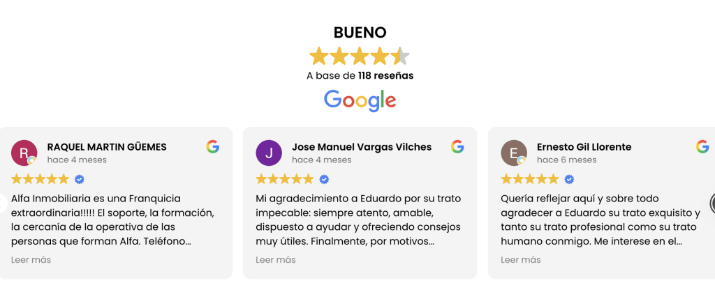 ALFA INMOBILIARIA TESTIMONIOS